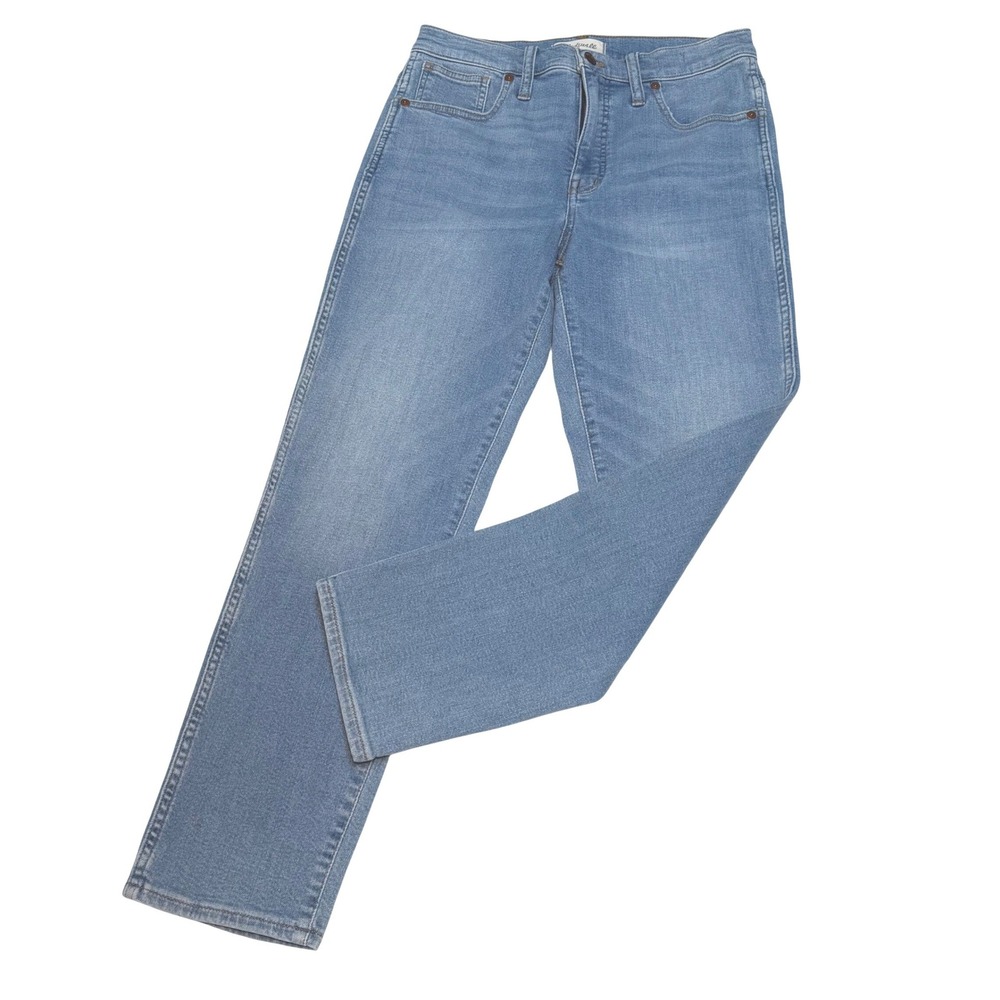 NWOT Madewell Stovepipe High Rise Straight Leg Jeans Light Indigo‎ Blue Size 28